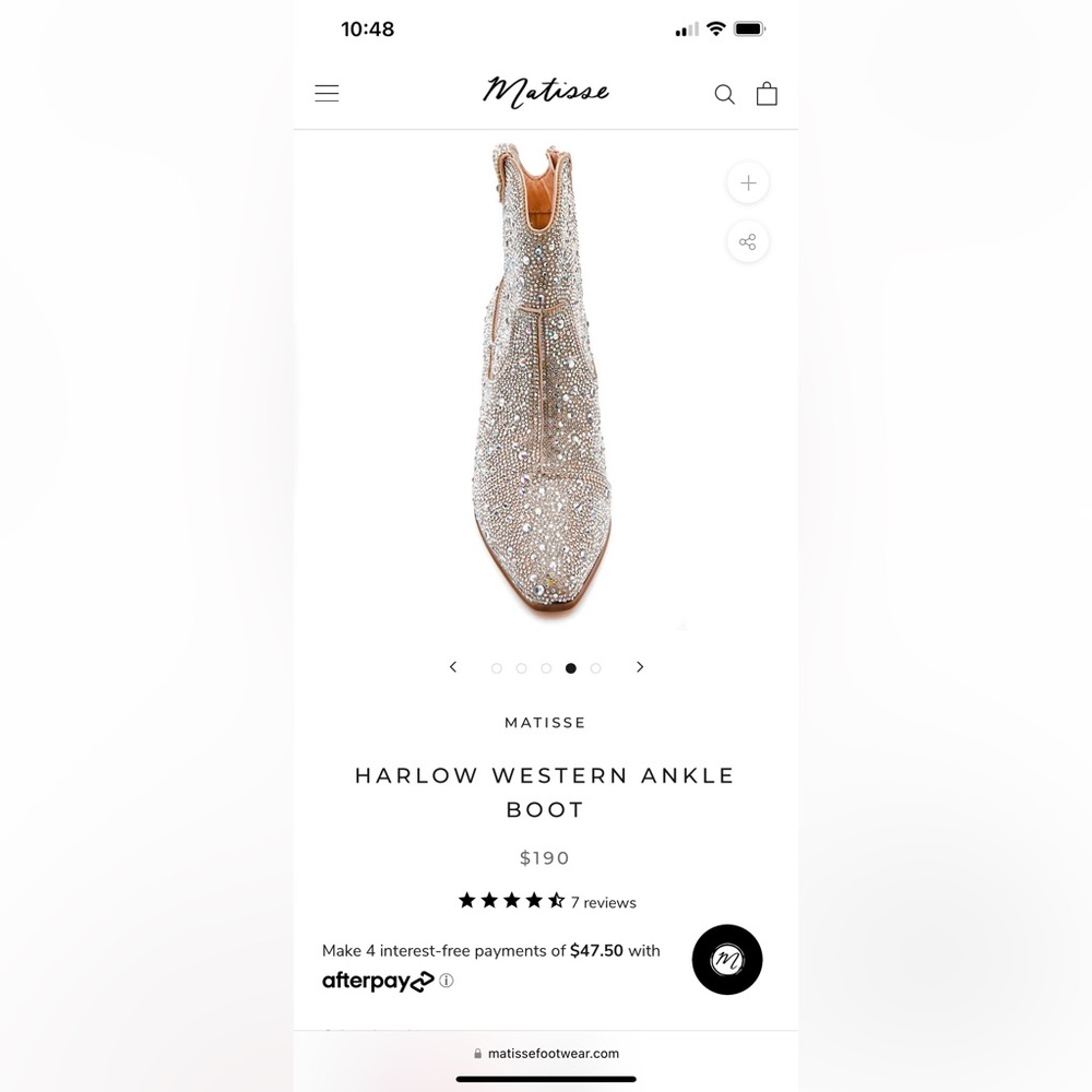 Matisse Harlow Clear Rhinestone Ankle Boots Women’s Size 8